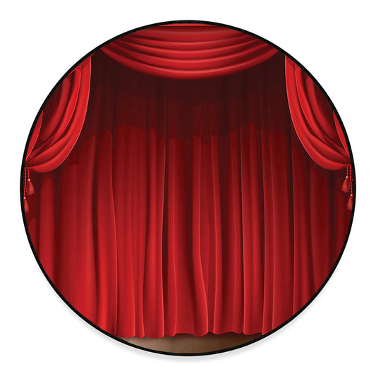 Red Curtain Theater Print Round Floor Mat