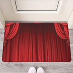 Red Curtain Theater Print Rubber Doormat
