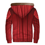 Red Curtain Theater Print Sherpa Lined Zip Up Hoodie