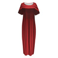 Red Curtain Theater Print Short Sleeve Long Nightdress