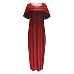 Red Curtain Theater Print Short Sleeve Long Nightdress