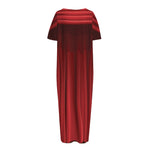 Red Curtain Theater Print Short Sleeve Long Nightdress