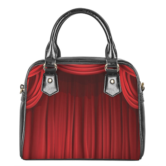 Red Curtain Theater Print Shoulder Handbag