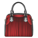 Red Curtain Theater Print Shoulder Handbag