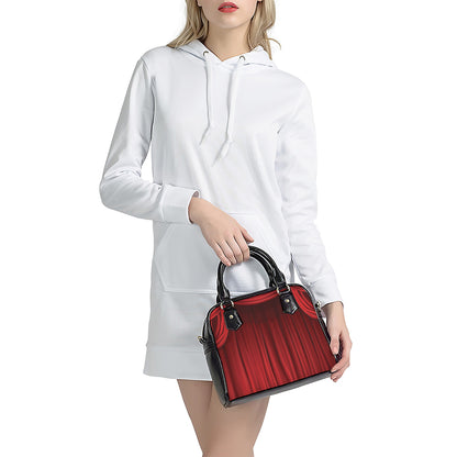 Red Curtain Theater Print Shoulder Handbag