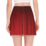 Red Curtain Theater Print Side Slit Mini Skirt