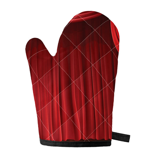 Red Curtain Theater Print Single Oven Mitt