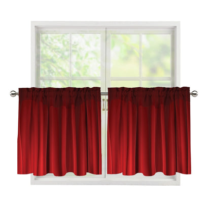 Red Curtain Theater Print Tier Curtains