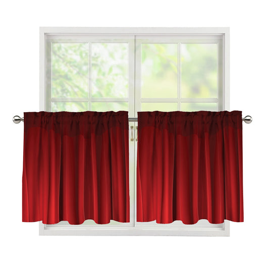 Red Curtain Theater Print Tier Curtains
