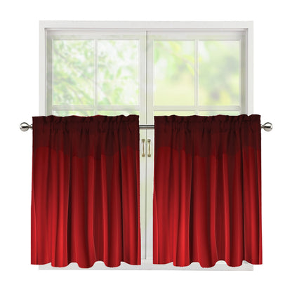 Red Curtain Theater Print Tier Curtains