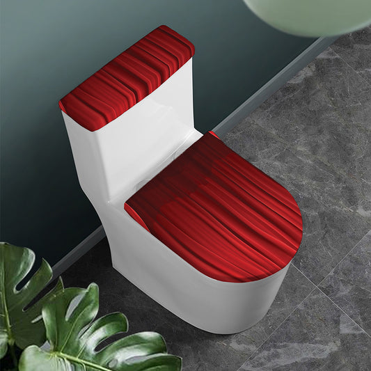 Red Curtain Theater Print Toilet Lid And Tank Cover Set