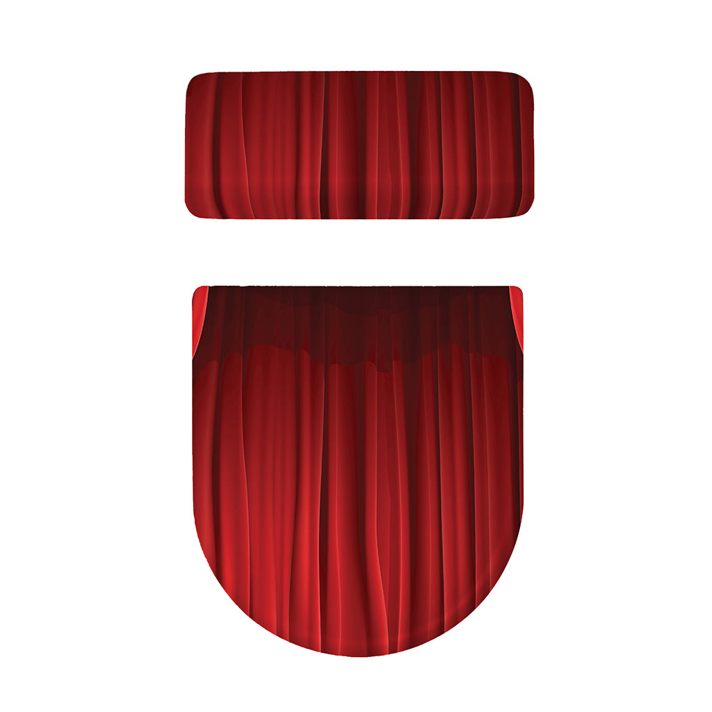 Red Curtain Theater Print Toilet Lid And Tank Cover Set