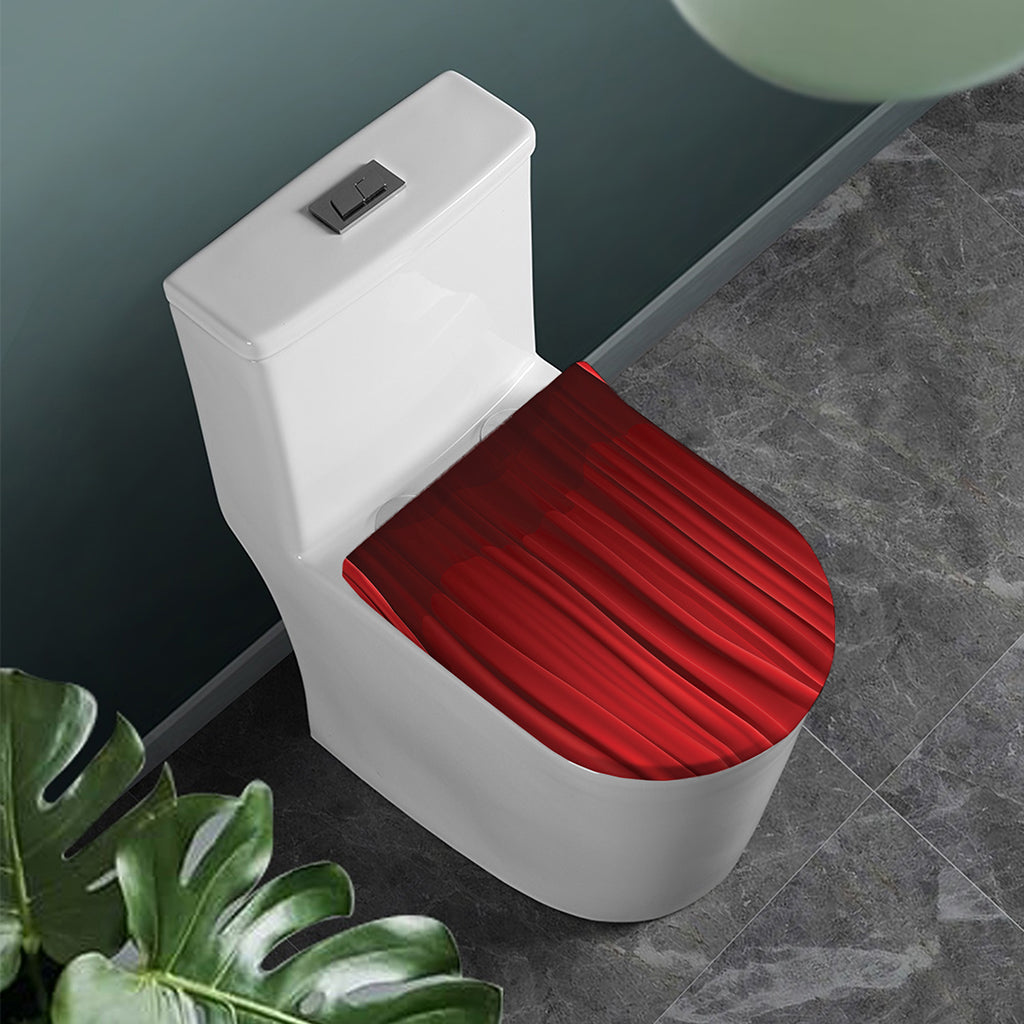 Red Curtain Theater Print Toilet Lid Cover