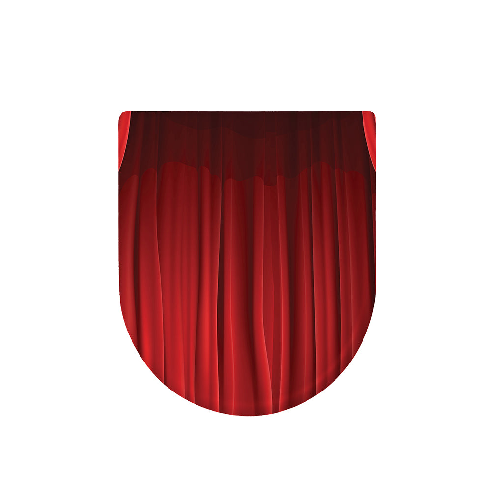 Red Curtain Theater Print Toilet Lid Cover