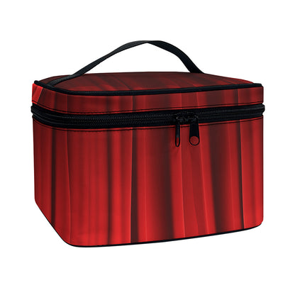 Red Curtain Theater Print Travel Makeup Bag