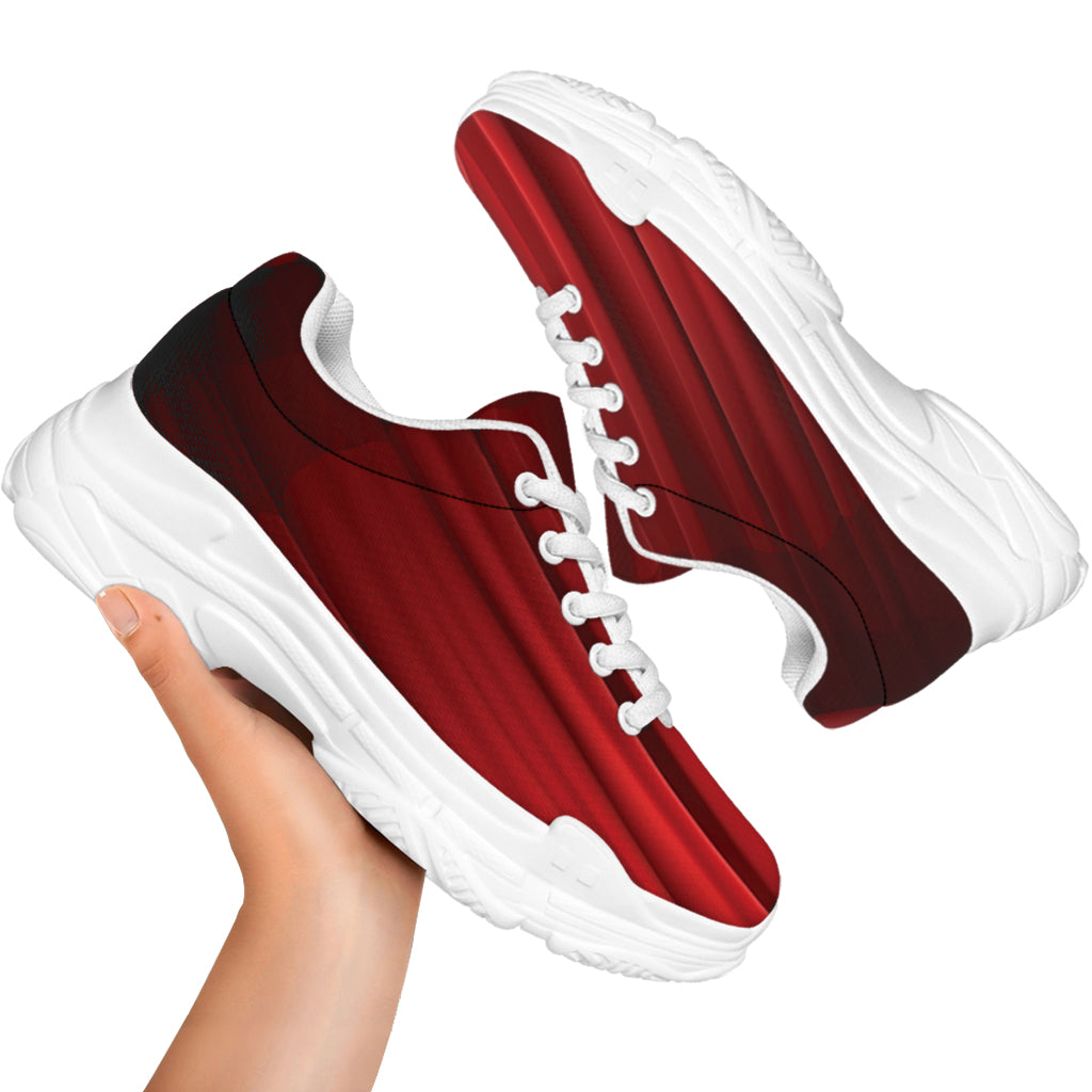 Red Curtain Theater Print White Chunky Shoes