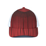 Red Curtain Theater Print White Mesh Trucker Cap