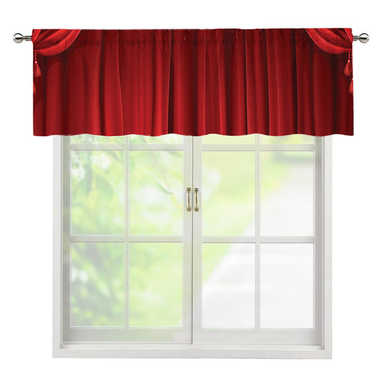 Red Curtain Theater Print Window Valance