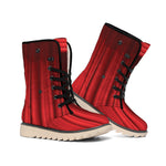 Red Curtain Theater Print Winter Boots