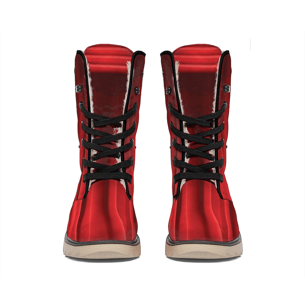 Red Curtain Theater Print Winter Boots