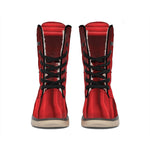 Red Curtain Theater Print Winter Boots