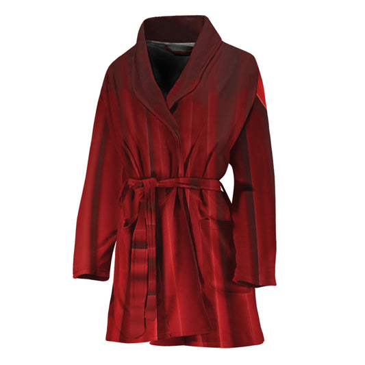 Red Curtain Theater Print Women's Bathrobe