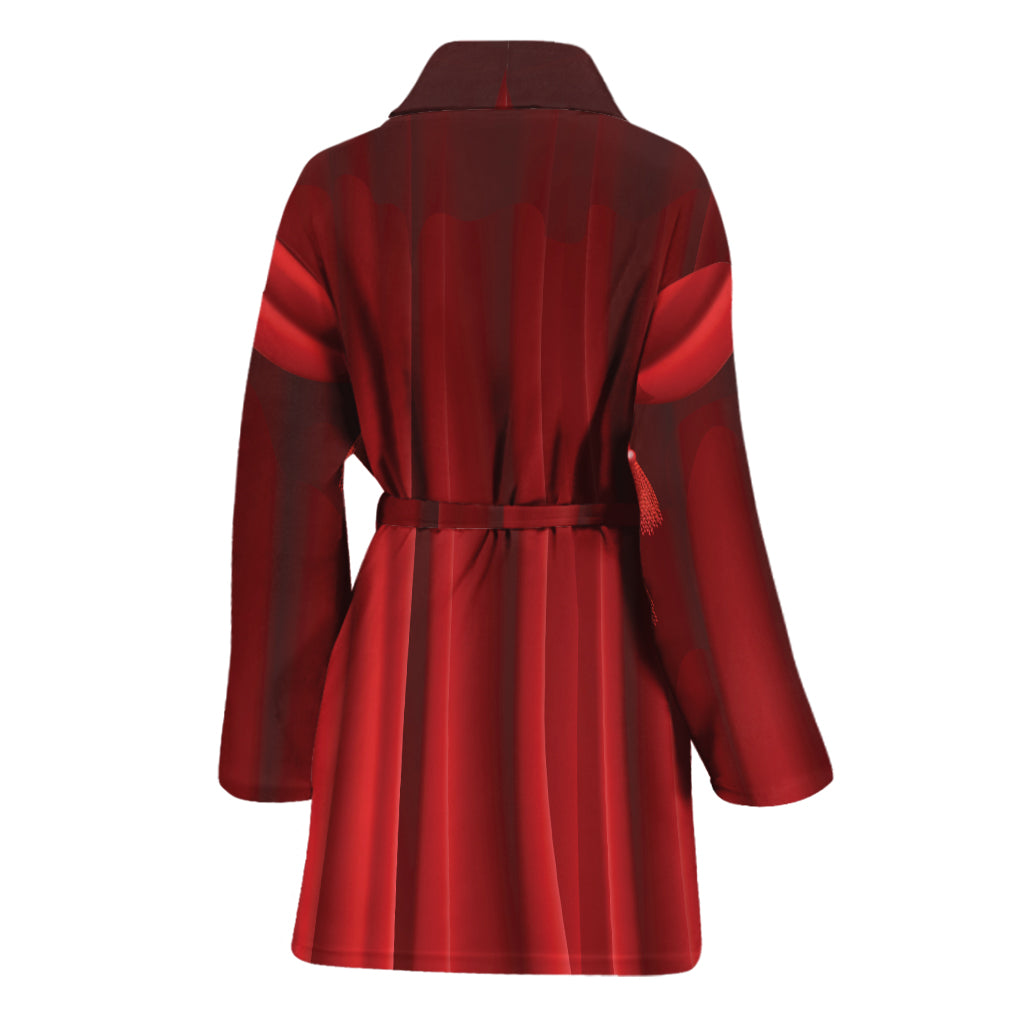Red Curtain Theater Print Women's Bathrobe