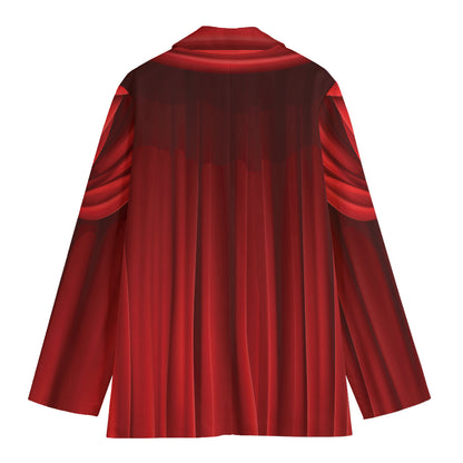 Red Curtain Theater Print Women's Cotton Blazer