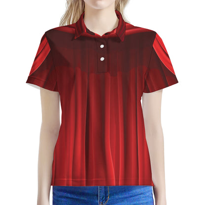 Red Curtain Theater Print Women's Polo Shirt