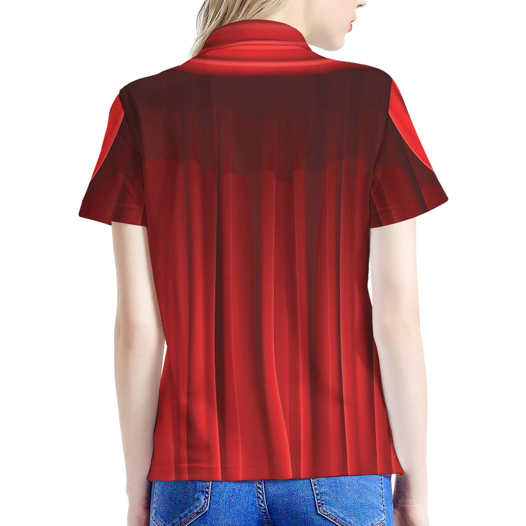 Red Curtain Theater Print Women's Polo Shirt