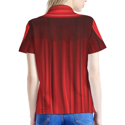 Red Curtain Theater Print Women's Polo Shirt