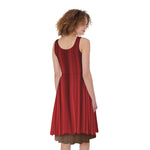 Red Curtain Theater Print Women's Sleeveless Dress