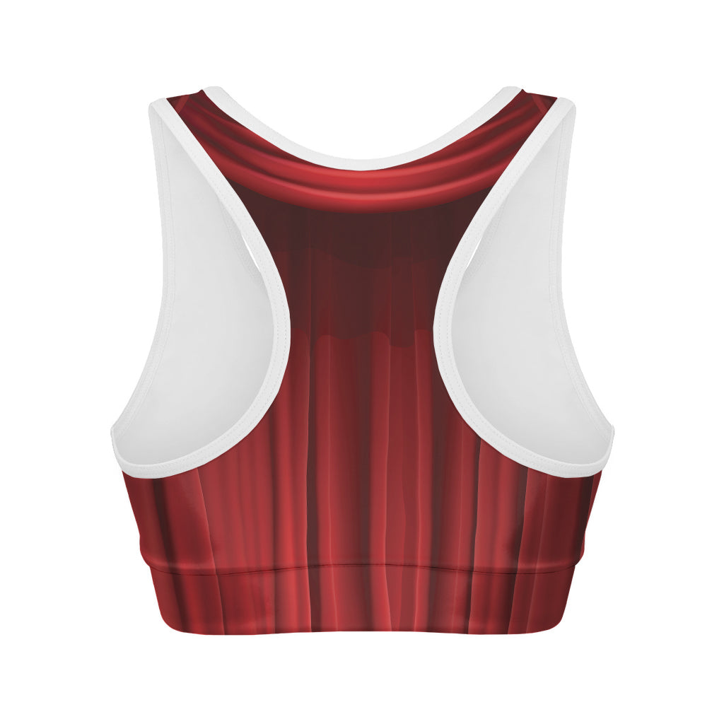Red Curtain Theater Print Women's Sports Bra