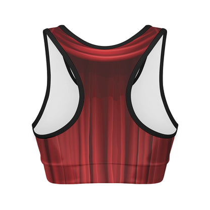 Red Curtain Theater Print Women's Sports Bra