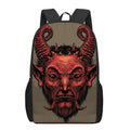 Red Devil Satan Print 17 Inch Backpack