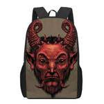 Red Devil Satan Print 17 Inch Backpack
