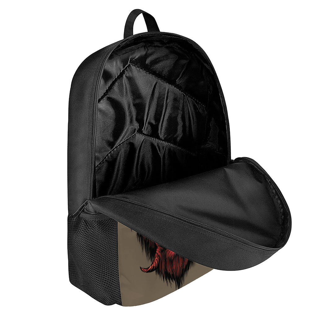 Red Devil Satan Print 17 Inch Backpack