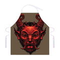 Red Devil Satan Print Adjustable Apron