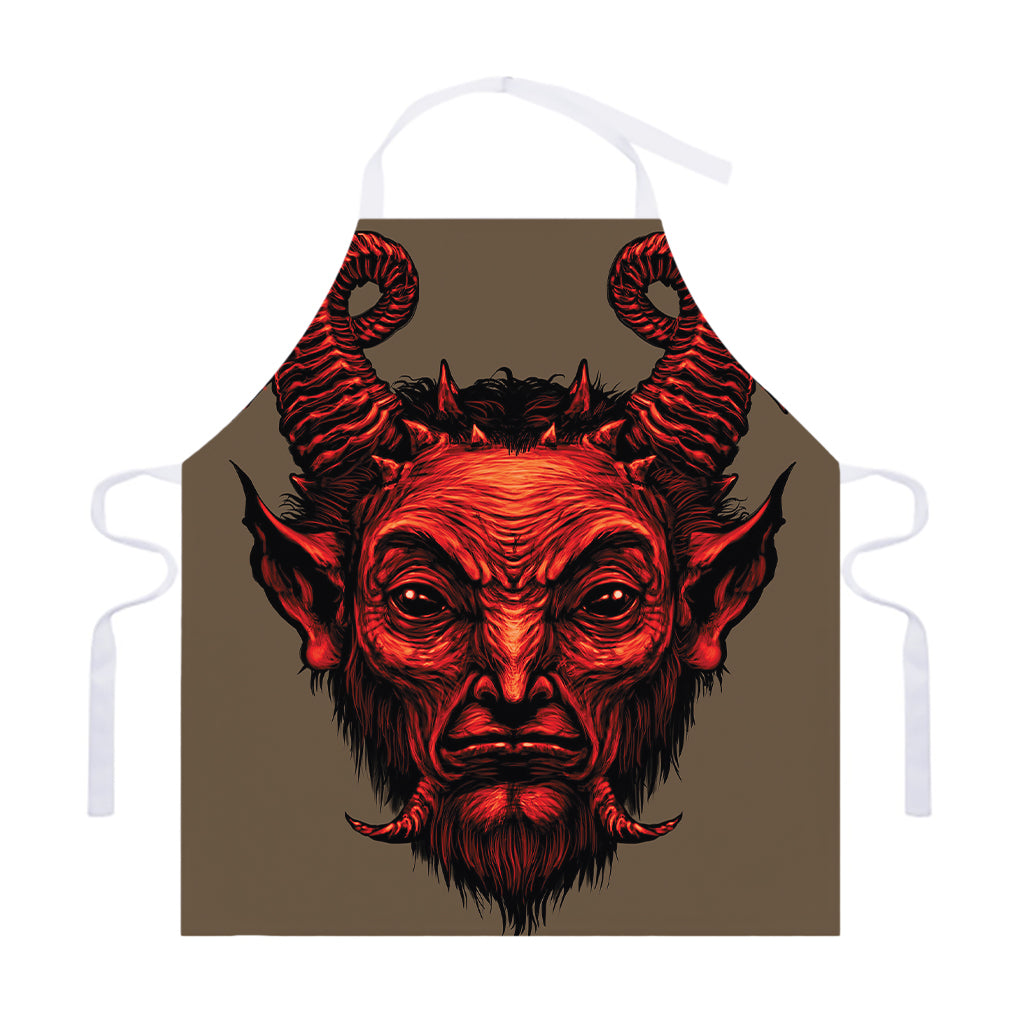 Red Devil Satan Print Adjustable Apron