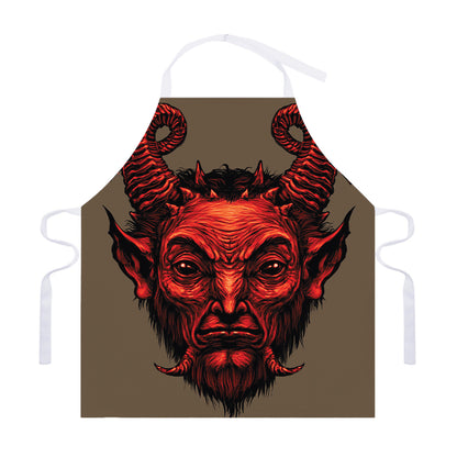 Red Devil Satan Print Adjustable Apron