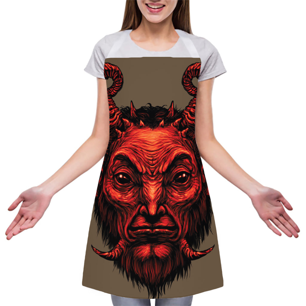 Red Devil Satan Print Adjustable Apron