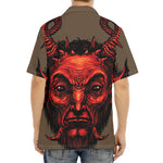 Red Devil Satan Print Aloha Shirt