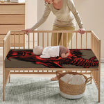 Red Devil Satan Print Baby Crib Sheet