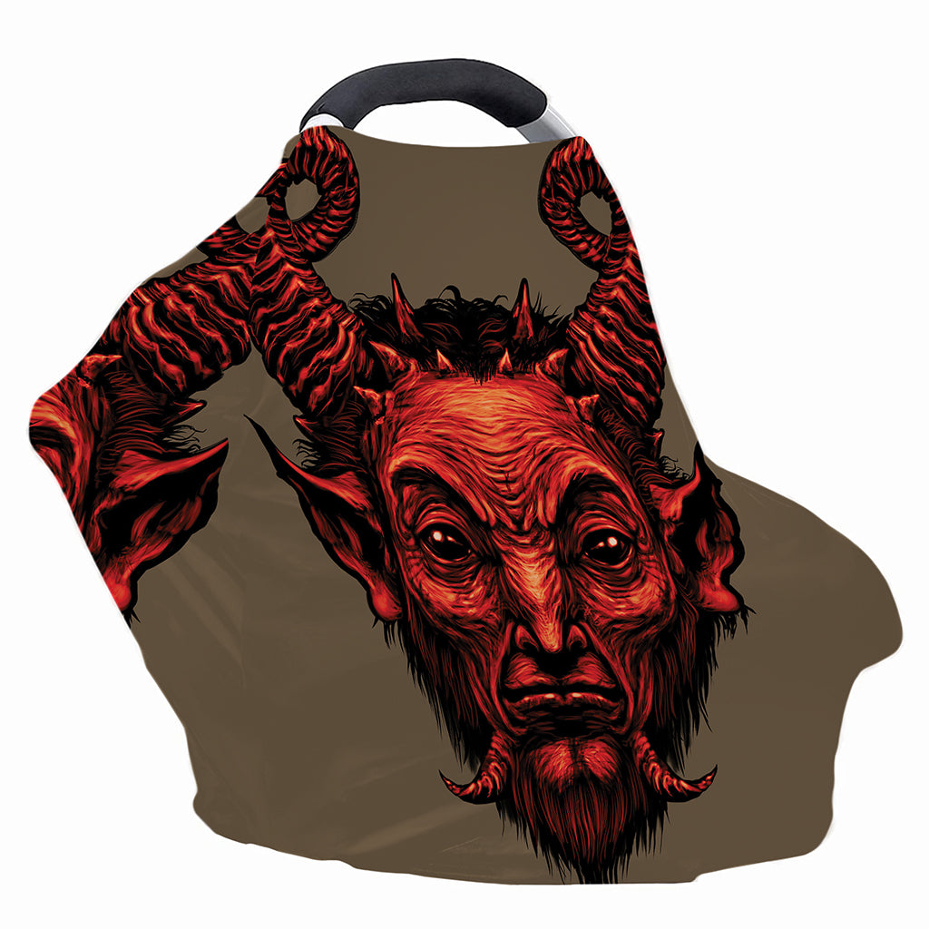 Red Devil Satan Print Baby Seat Cover