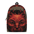 Red Devil Satan Print School Backpack