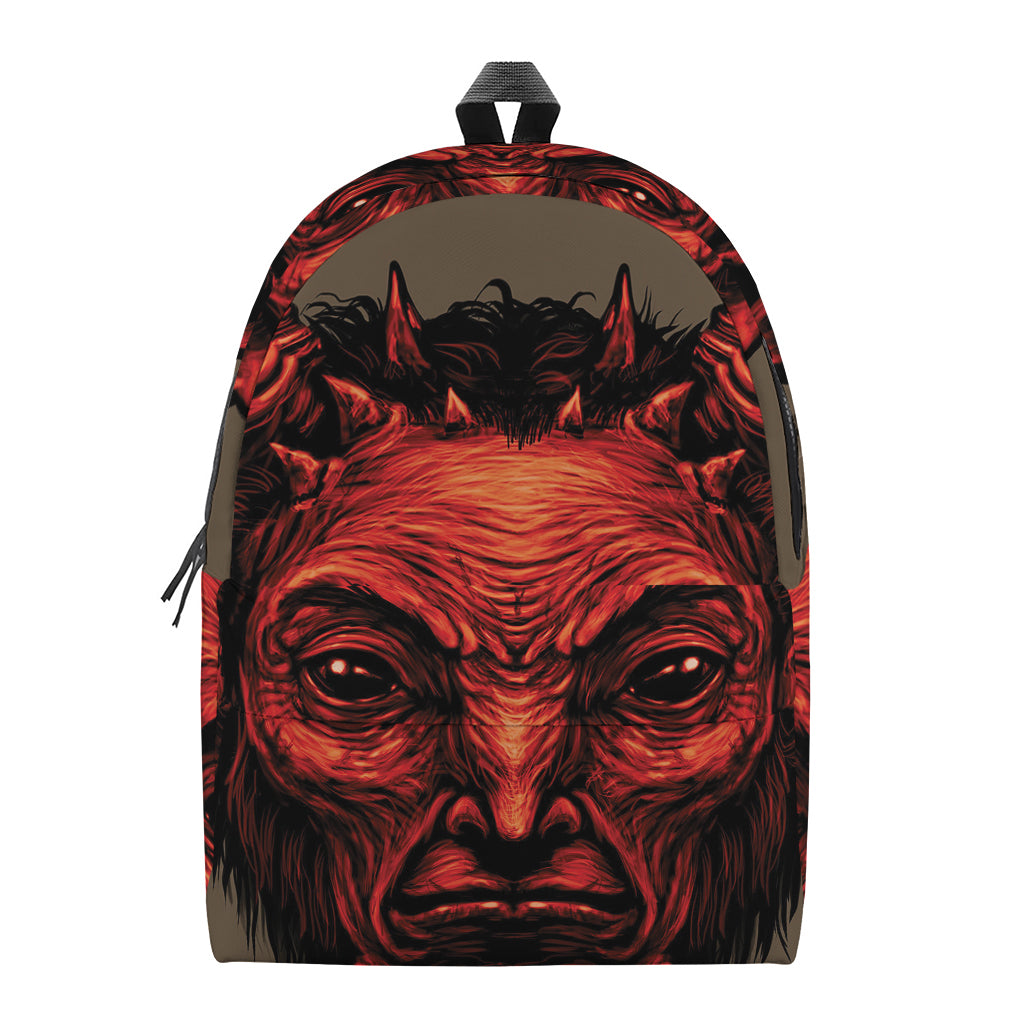 Red Devil Satan Print Backpack