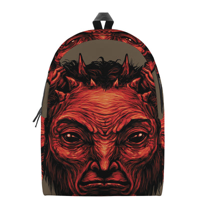 Red Devil Satan Print Backpack