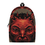 Red Devil Satan Print Backpack