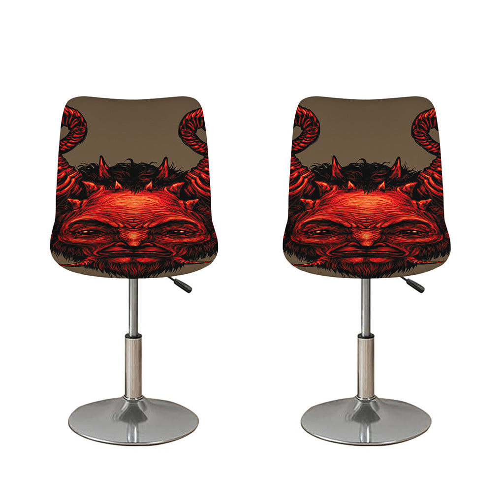 Red Devil Satan Print Bar Stool Covers