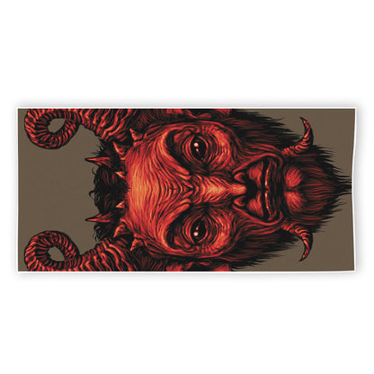 Red Devil Satan Print Beach Towel